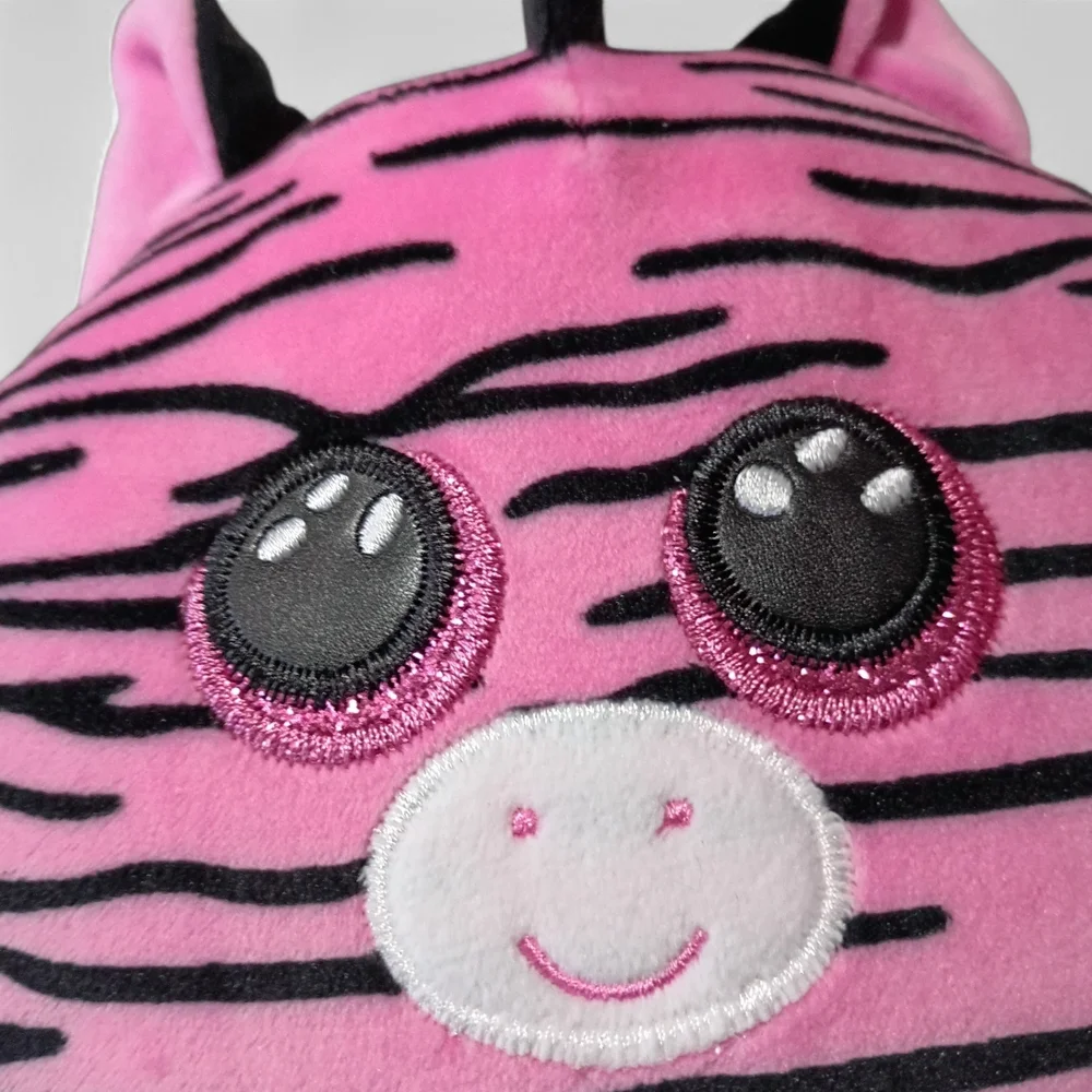EUV Ty Squish a Boos‎ Super Soft ZOEY the Pink and Black Striped Zebra Plush 8" - Picture 3 of 5